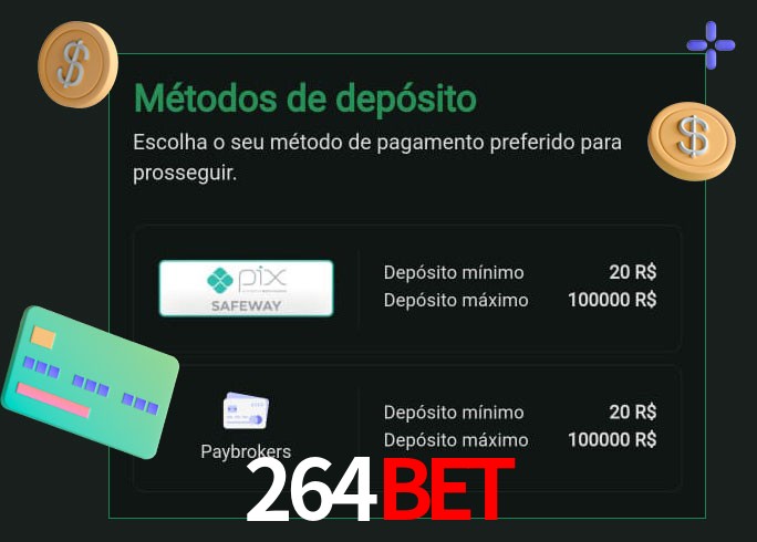 O cassino 264bet oferece uma grande variedade de métodos de pagamento